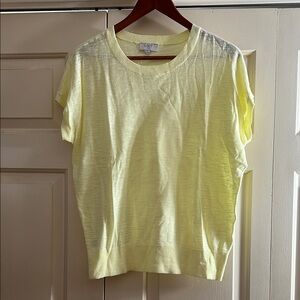 LOFT Light Yellow Short Sleeve sweater